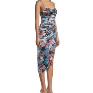 Floral Blue Sleeveless Dress